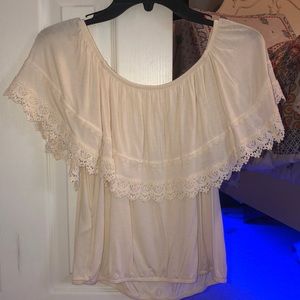 hollister off the shoulder lace top